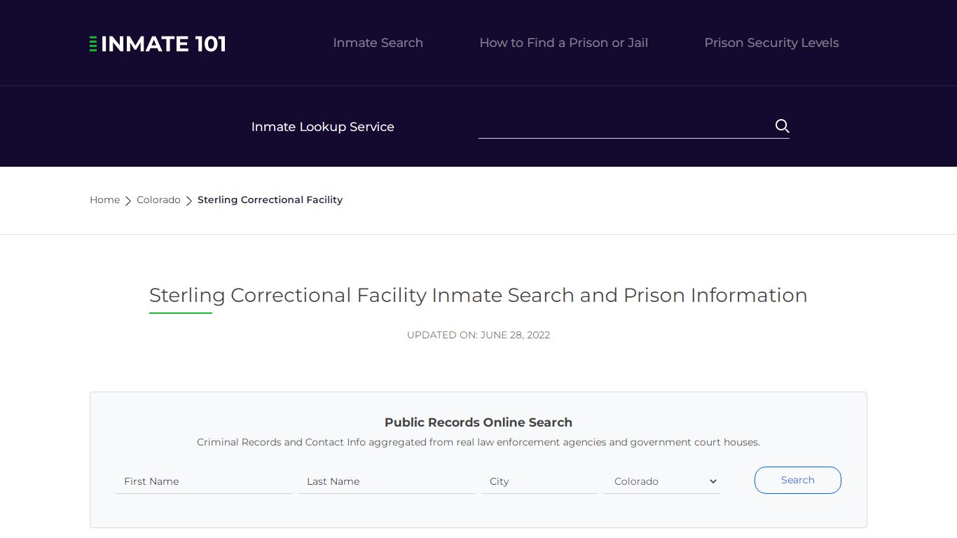 Sterling Correctional Facility Inmate Search, Visitation, Phone no ...